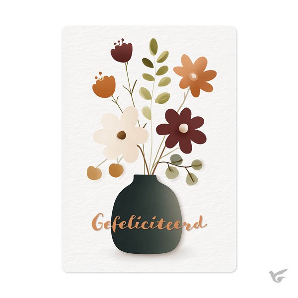 Productafbeelding: voorkant van Kaart Bloemenvaas  Gefeliciteerd