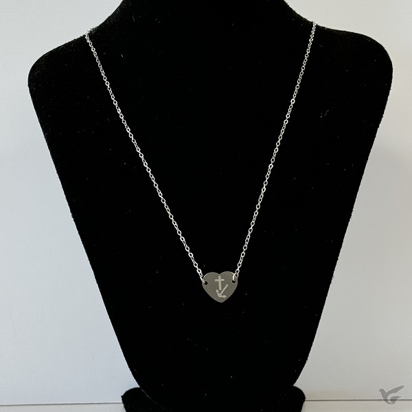 Productafbeelding: voorkant van Ketting hartje zilver geloof hoop liefde