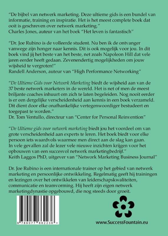 Productafbeelding: achterkant van De ultieme gids voor netwerk marketing