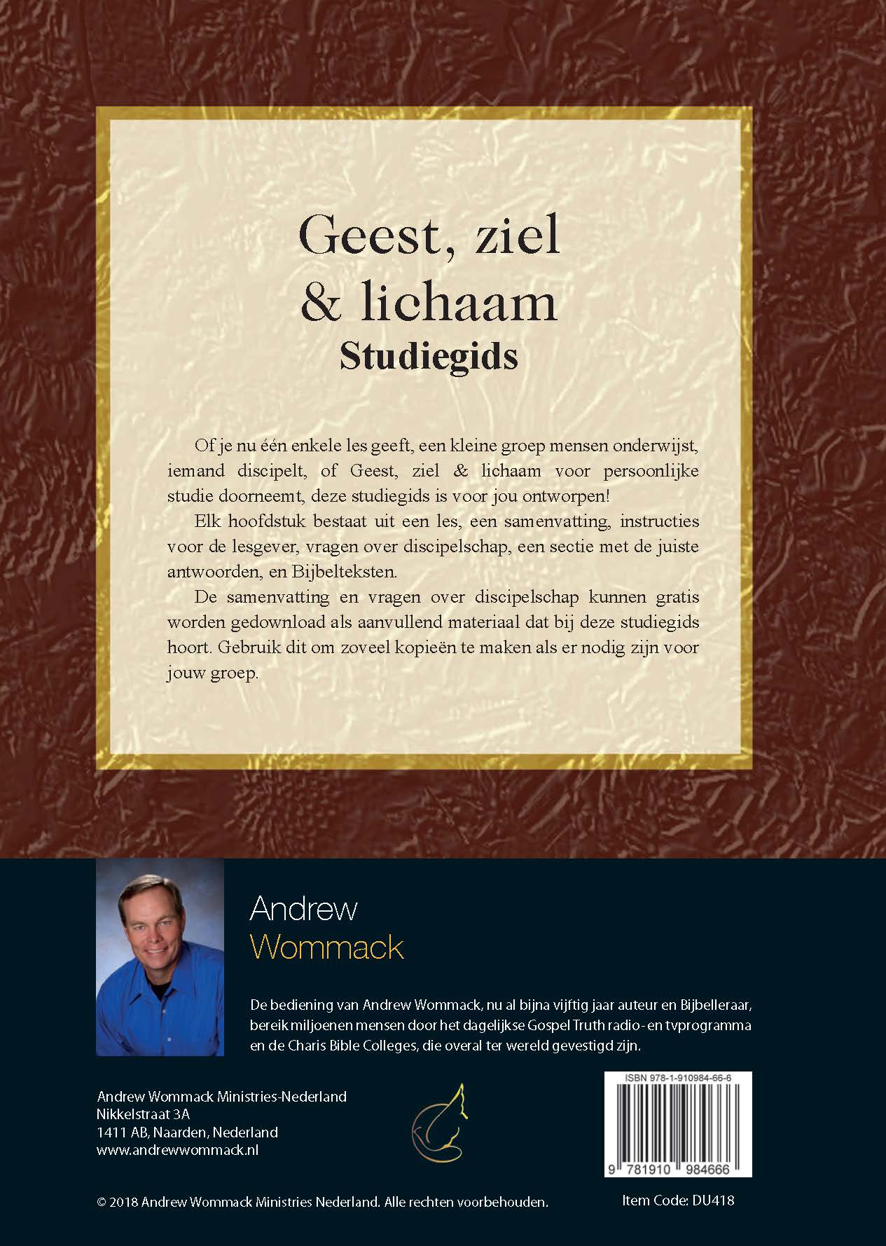 Productafbeelding: achterkant van Studiegids geest ziel en lichaam