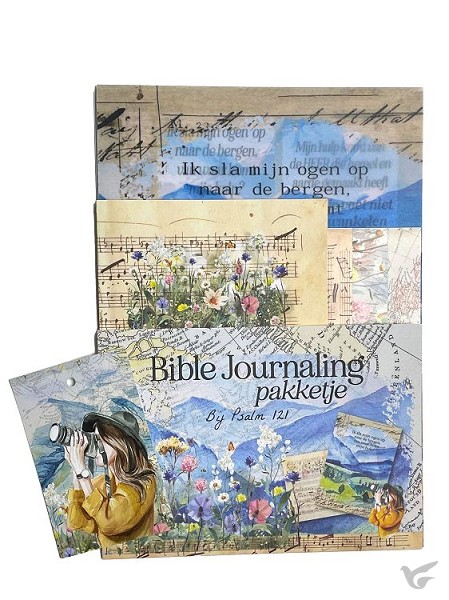 Productafbeelding: voorkant van Bijbel journaling psalm 121 met knipvel