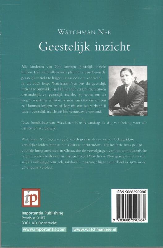 Productafbeelding: achterkant van Geestelijk inzicht