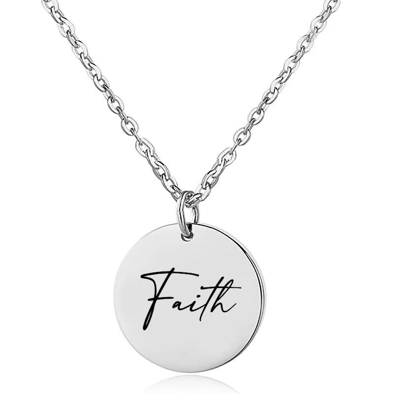 Productafbeelding: voorkant van Faith necklace silver stainless steel