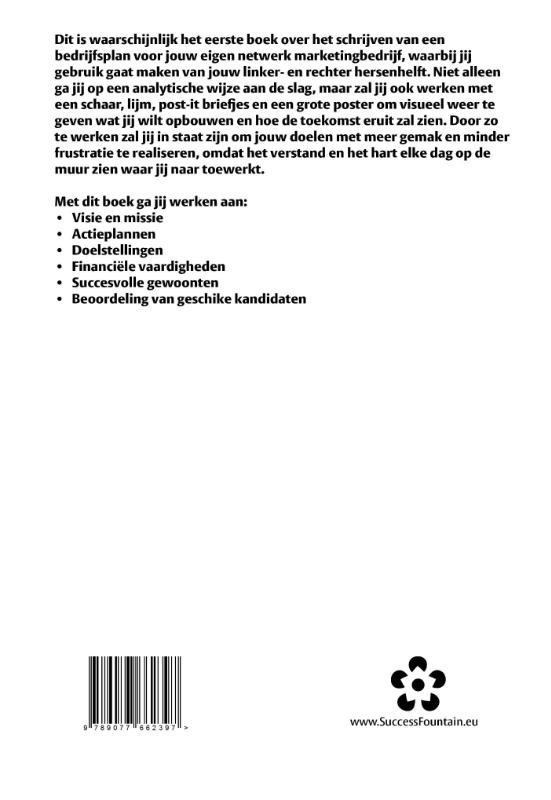 Productafbeelding: achterkant van Hoe schrijf ik mijn bedrijfsplan voor netwerk marketing?