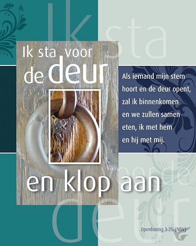 Productafbeelding: voorkant van Wandbord kl 30x24 Ik sta voor de deur en