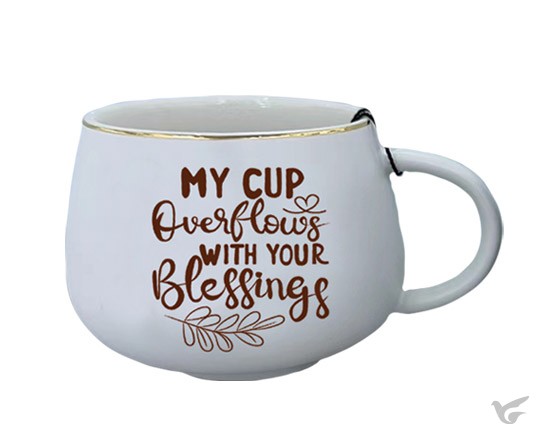 Productafbeelding: voorkant van Ceramic Mug My cup overflows