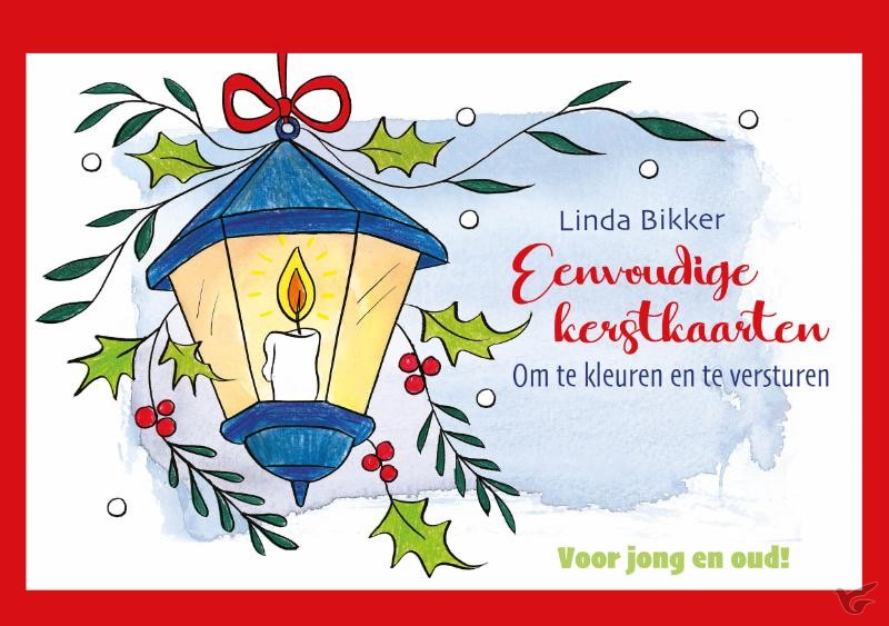 Productafbeelding: voorkant van Eenvoudige kerstkaarten om te kleuren en