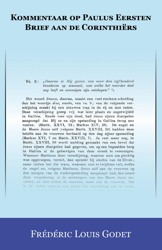 Productafbeelding: voorkant van Kommentaar op Paulus Eersten Brief aan de Corinthiërs