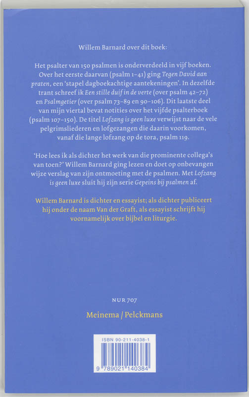 Productafbeelding: achterkant van Lofzang is geen luxe