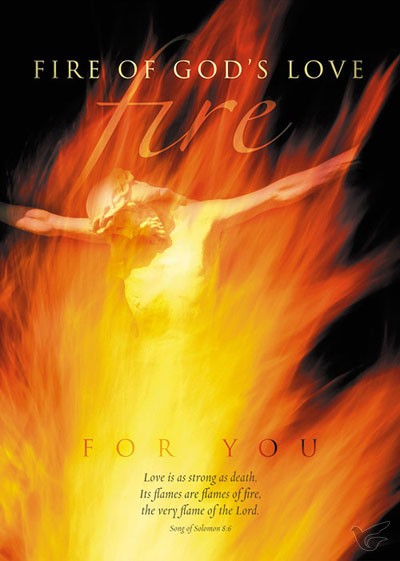 Productafbeelding: voorkant van Poster a4 fire of Gods love for you