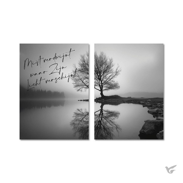 Productafbeelding: voorkant van Tweeluik A3 Reflectie in zwart wit Mist