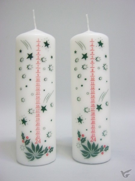 Productafbeelding: voorkant van Advent kaars met nummers - 19 x 6,5 cm