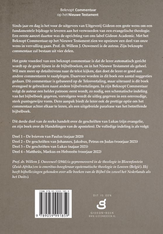 Productafbeelding: achterkant van Beknopt commentaar op het Nieuwe Testament 3 De geschiedenis van Lukas